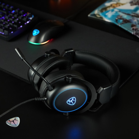 BY Наушники проводные с микрофоном игровые Kabuto Type-C USB(A)3,2 м, VS7.1, настр. RGB подсветка