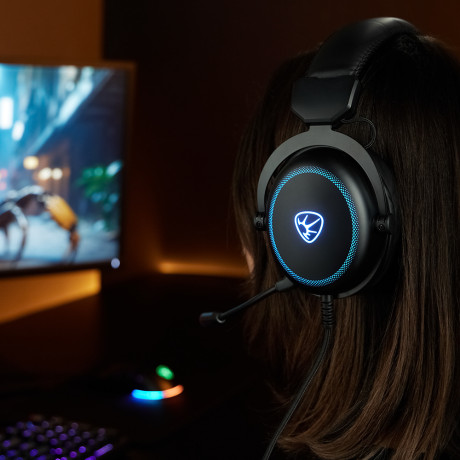 BY Наушники проводные с микрофоном игровые Kabuto Type-C USB(A)3,2 м, VS7.1, настр. RGB подсветка