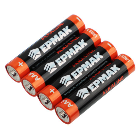 Батарейки AAA ЕРМАК 4шт "Alkaline" щелочная в блистере