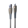 ВСЁГАЗИН Кабель для зарядки Сириус Micro USB, 1м, 3А, Быстрая зарядка QC3.0, штекер металл, серый