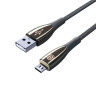 ВСЁГАЗИН Кабель для зарядки Сириус Micro USB, 1м, 3А, Быстрая зарядка QC3.0, штекер металл, серый