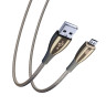 ВСЁГАЗИН Кабель для зарядки Сириус Micro USB, 1м, 3А, Быстрая зарядка QC3.0, штекер металл, серый