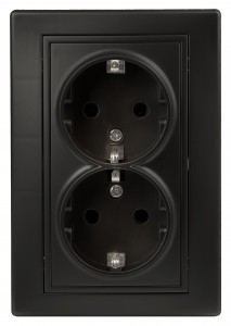 ЭРА Intro Plano роз. СУ 2 мест. 16А (земля, керамика) антрацит 1-205-05, 2731