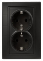 ЭРА Intro Plano роз. СУ 2 мест. 16А (земля, керамика) антрацит 1-205-05, 2731