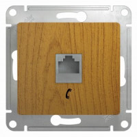 Systeme Electric GLOSSA мех. роз. телеф. СУ 1 мест. темный дуб (пл.осн., RJ11) GSL000581T (2!)
