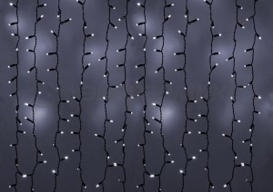 Гирлянда "Св/д дождь" 2x3м, черн.провод, бел.диоды, эффект мерц. без б/п (634330) 235-201 Neon Night