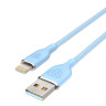 Кабель для зарядки USB(A)-iP BY Elite, 1м, 2.4А, Быстрая зарядка, голубой