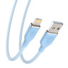 Кабель для зарядки USB(A)-iP BY Elite, 1м, 2.4А, Быстрая зарядка, голубой
