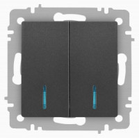 ЭРА Intro Accent мех. выкл. СУ 2 кл. (инд.) 10А 250В, графит 6-105-07