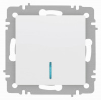 ЭРА Intro Accent мех. выкл. СУ 1 кл. (инд.) 10А 250В, белый матовый 6-102-01М