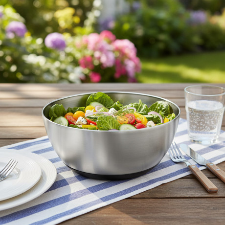 SATOSHI Салатник с противоскользящим дном, 22см, 2700мл, нерж.сталь