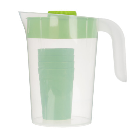 Набор посуды: кувшин 2л Practic с крышкой + стаканы 4шт 0,25л, пластик