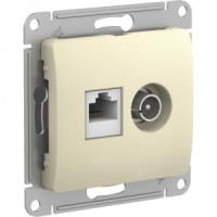 Systeme Electric GLOSSA мех.роз. СУ 1 мест. конн. TV+комп. беж.(RG6+RJ45) GSL000289(+)(5!)