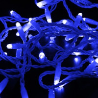 Гирлянда-нить ул. 100LED син. 10м, мерц. бел.ПВХ, без б/п (код677682) IP65 соед. 305-263 Neon Night