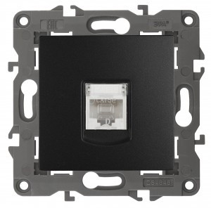 ЭРА 14 Elegance мех. роз. комп. СУ RJ45, антрацит 14-3107-05 автоклеммы 4117