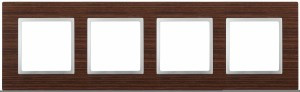 ЭРА 14 Elegance рамка СУ 4 мест.дерево, венге+алюм 14-5304-10 6210