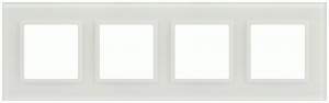 ЭРА Elegance рамка СУ 4 мест. стекло белый матовый+бел. 14-5104-01М 65838