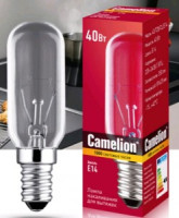 Camelion лампа накаливания для вытяжек T25 E14 40W(350lm) прозрачная 81x25 40/T25/CL/E14