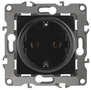 ЭРА 12 мех. роз. СУ 1 мест. 16А земля, черный, автоклеммы 12-2101-06 0592