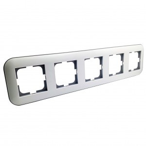 OVIVO Рамка СУ 5 мест. LOFT, белый/серый, 404-010003-250