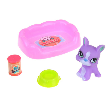 ИГРОЛЕНД Набор игровой, питомцы с аксесс., 27,3х4,8х24 см, PVC, ABS, 2 дизайна