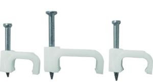 EKF cкоба плоская пластиковая 10 мм (уп. 50 шт., цена за уп.) для крепления кабеля plcn-ss-10