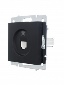 Lezard VESNA мех. роз. телеф СУ 1 мест. черный бархат (RJ11) (корп. ABS) 742-4288-137