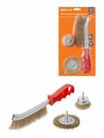 TDM Рубин набор щеток латунир, 3 предмета (ручная 250мм, плоская 75мм, чашка 50мм) SQ1096-0213