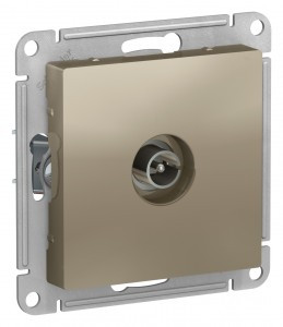 Systeme Electric AtlasDesign мех. конн TV антен СУ 1 мест. шампань(пл.осн RG6, 0,7dB) ATN000593(10!)