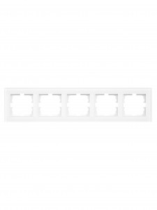 Lezard VESNA рамка акрил СУ 5 мест., гориз., белая матовая 742-5380-150
