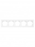 Lezard VESNA рамка акрил СУ 5 мест., гориз., белая матовая 742-5380-150