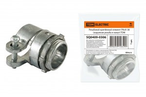 TDM РКнХ -38 резьб. крепёжн. элем dметаллорук.=38мм (наружн. резьба и хомут) IP54 (5!) SQ0409-0306