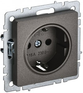 IEK BRITE мех. роз. СУ земля(штор.) 16А РС14-1-0-БрТБ темная бронза BR-R14-16-K45