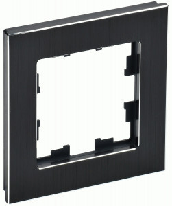 IEK BRITE Рамка СУ 1 мест. РУ-1-1-БрЧ металл черн. BR-M12-M-K02