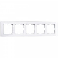 Werkel рамка СУ 5 мест. Favorit (белый,стекло) W0051101 a051195