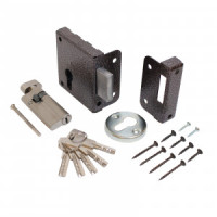 Замок накладной Птимаш ЗН1-1У (усиленный цилиндр) медь (30)