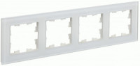 IEK BRITE Рамка СУ 4 мест. РУ-4-2-Бр стекло белый матовый BR-M42-G-31-K01
