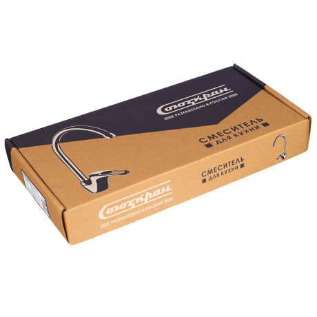 СоюзКран Смеситель для кухни, поворотный излив 25см, керам. картридж 40мм, хром, SK01-R118