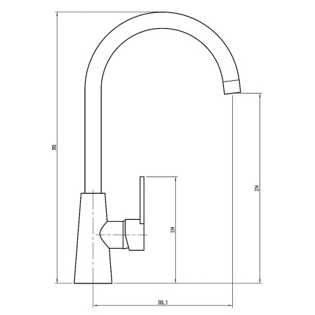 СоюзКран Смеситель для кухни, поворотный излив 25см, керам. картридж 40мм, хром, SK01-R118