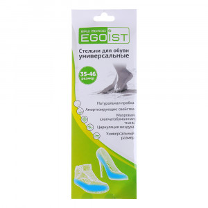 EGOIST Стельки для обуви универсальные из махровой ткани и натуральной пробки, р-р. 35-46