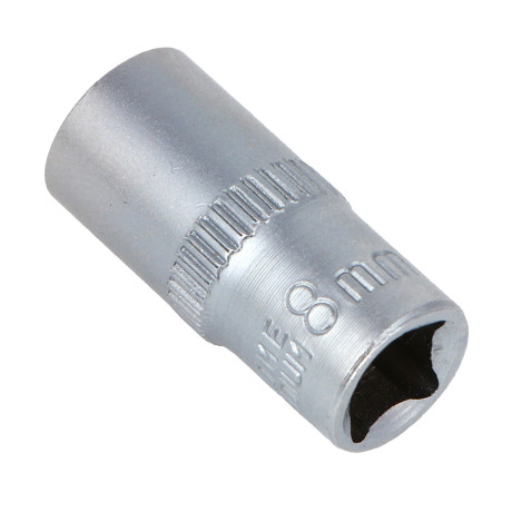 ЕРМАК Головка торцевая, 6 граней, 8 мм, 1/4", хром-ванадий
