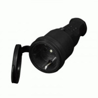 UNIVersal штепсель (разъем) с загл. каучук 2P+PE 1x16А 220-240V IP44 (черный) 602228 (РФ)