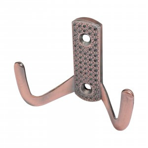 Крючок-вешалка мебельн 2-рожк StahlBuro 011B АС старая медь В68*Ш51*Г25 ЕВРОПАКЕТ(300,50)