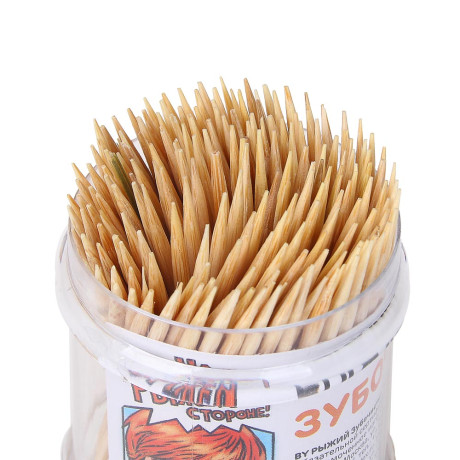 Зубочистки тм РЫЖИЙ, бамбук, акриловая упаковка, 180шт