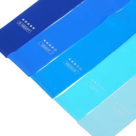 FLOMIK Набор фитнес резинок 5шт (2,5кг, 4,5кг,7кг, 9кг, 14кг), 60х5см, латекс