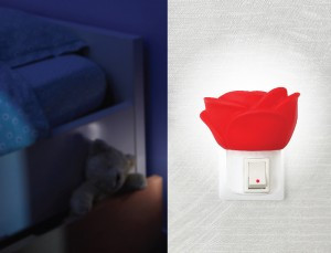 Camelion NL-172 ночник 0.5W 5LED 60x60x55 Роза 220V, пластик/резина, выкл.