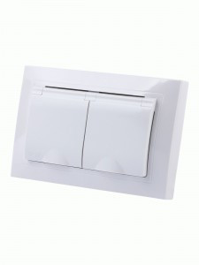 TDM  Таймыр роз. CУ 2 мест. земля шторки крышка  16А IP44 белая  SQ1814-0076