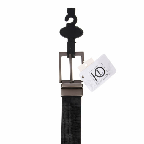 ЮL Ремень мужской двухсторонний, ПУ, металл, 120/130х3,3см, черный, РМ2023-3