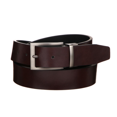 ЮL Ремень мужской двухсторонний, ПУ, металл, 120/130х3,3см, черный, РМ2023-3