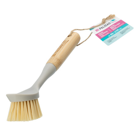 Щетка для посуды круглая d 60х230 мм, бамбуковая рукоятка, Home Palisad